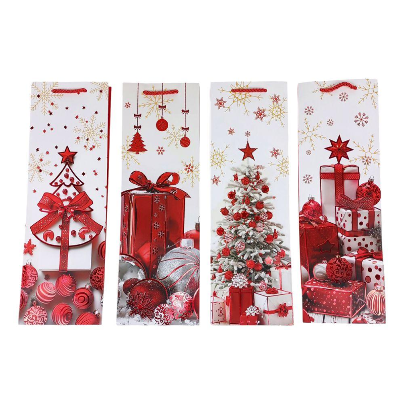 Пакет паперовий подарунковий Новорічний 11,8 х 36 х 9,5см, 210г/м2 210-36 KNZ