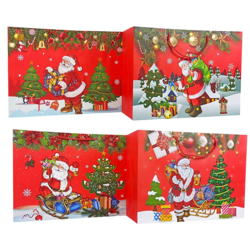 Пакет паперовий подарунковий Новорічний 42 х 31 х 14см, 210г/м2 210-42-31 KNZ Пакет паперовий подарунковий Новорічний 42 х 31 х 14см, 210г/м2 210-42-31 KNZ