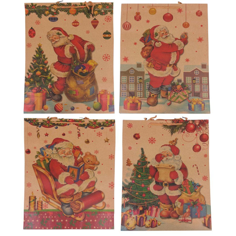 Пакет паперовий подарунковий Новорічний крафт 38 х 50 х 12,5см, 170г/м2 170-50 KNZ Пакет паперовий подарунковий Новорічний крафт 38 х 50 х 12,5см, 170г/м2 170-50 KNZ