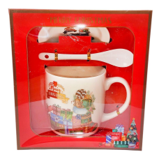Чашка керамічна 350мл “Подарунки“ зі блюдцем, ложкою в подарунок HK-1426-B KNZ