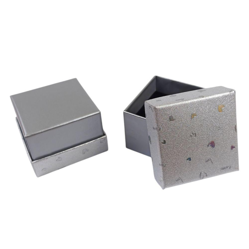Подарункова коробка ювелірна 5 х 5 3,5см срібло J00321 silver KNZ Подарункова коробка ювелірна 5 х 5 3,5см срібло J00321 silver KNZ