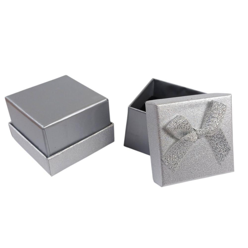 Подарункова коробка ювелірна 5 х 5 3,5см срібло J00319 silver KNZ Подарункова коробка ювелірна 5 х 5 3,5см срібло J00319 silver KNZ