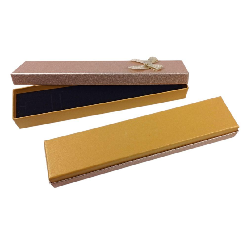 Подарункова коробка ювелірна, 4,5 х 20 х 2,5см, золота J00320 gold KNZ Подарункова коробка ювелірна, 4,5 х 20 х 2,5см, золота J00320 gold KNZ