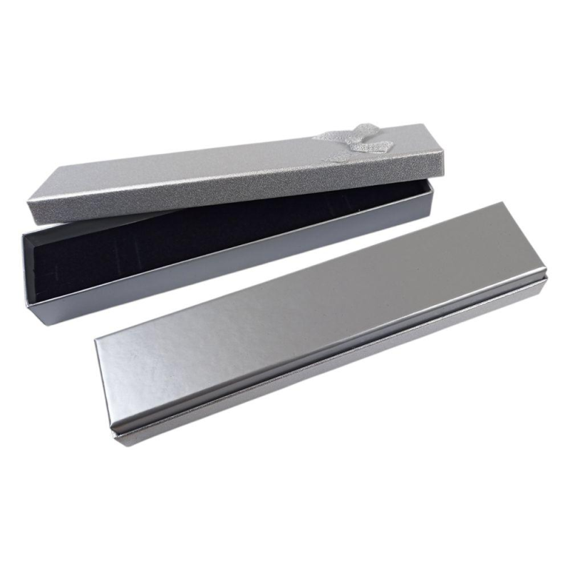 Подарункова коробка ювелірна, 4,5х20х2,5см, срібло J00320 silver KNZ Подарункова коробка ювелірна, 4,5х20х2,5см, срібло J00320 silver KNZ