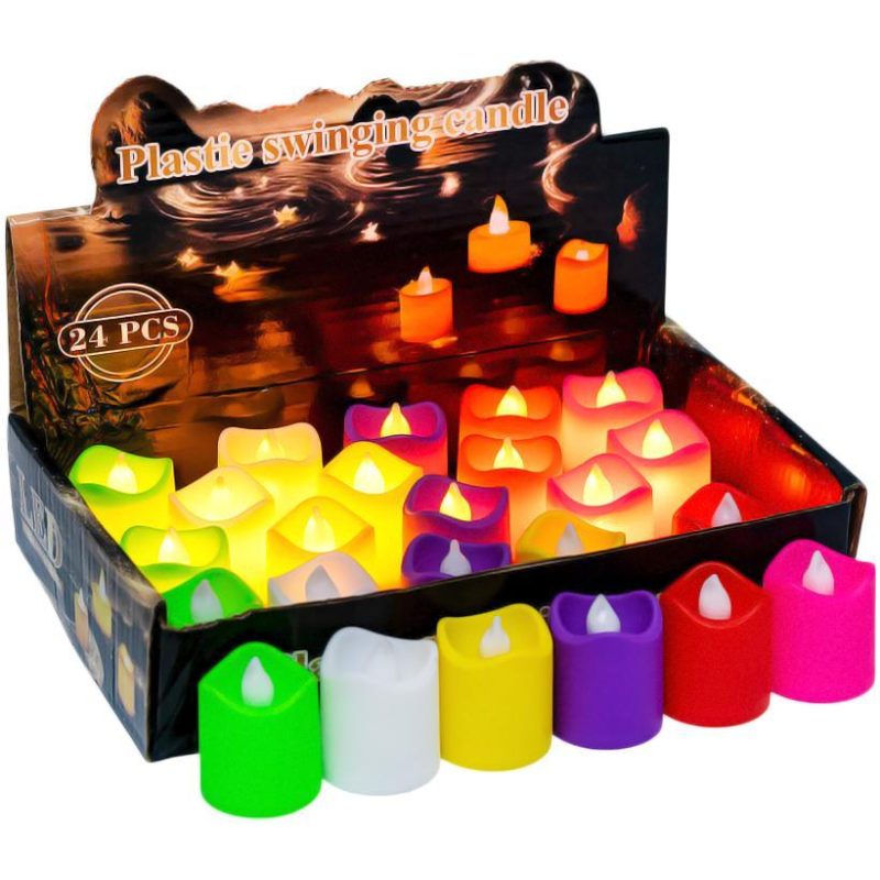 Свічка LED з полум“ям (колір свічення теплий білий) з батарейками KNZ