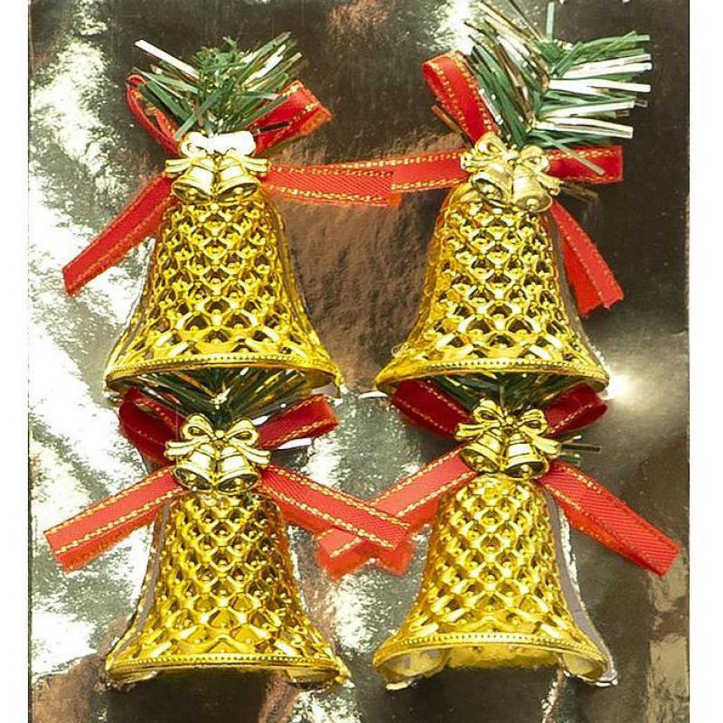 Набір-прикраса “Дзвіночок“ 4шт золото пластик 1075-214 KNZ