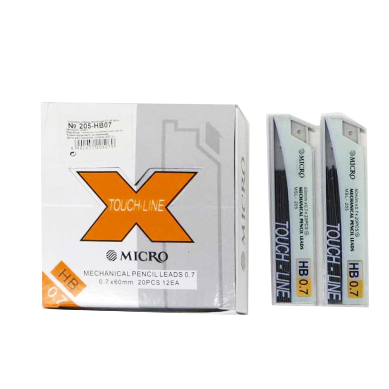 Грифель 0,7мм для механічного олівця HB 20шт MICRO 205-HB-07 KNZ