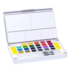 Фарби акварельні художні 24 кольори у пластиковій коробочці SDW12 KNZ