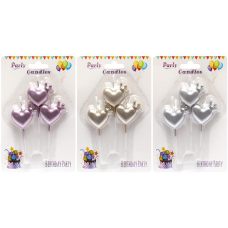 Набір свічок для торта “Сердечки“ 3шт JY-1063 KNZ