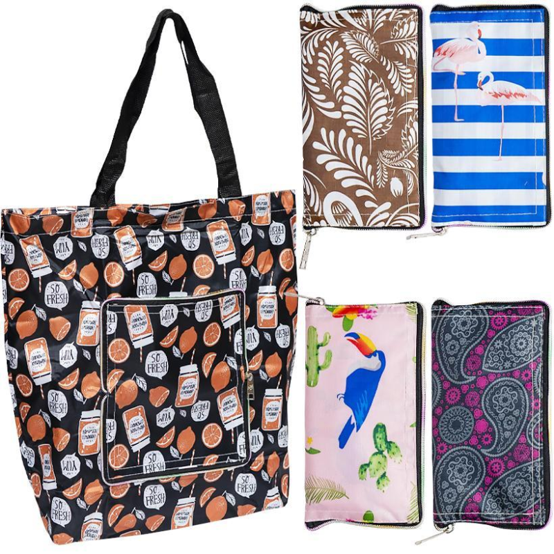 Складна шоппер сумка-гаманець непромокайка з малюнком, велика змійка 45*65см KNZ