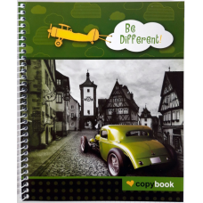 Блокнот для нотаток В5, бічна пружина, 100 аркушів офсет, клітка “Серія Відрізняйся!“, обкладинка м“яка Ц355037У KNZ