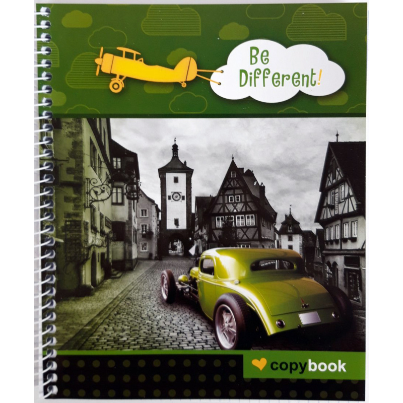 Блокнот для нотаток В5, бічна пружина, 100 аркушів офсет, клітка “Серія Відрізняйся!“, обкладинка м“яка Ц355037У KNZ