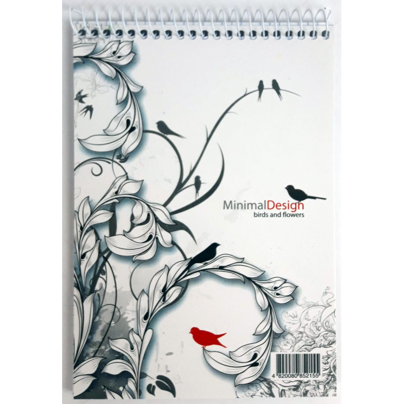 Зошит А4, верхня пружина, 50 аркушів, офсет, клітка, крейдована обкладинка м“яка “Серія Minimal“ 102021/1 KNZ