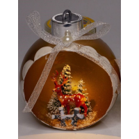 Ялинкова куля LED 3D фігура “Новий рік“ 9 х 11 х 6,5 см Жовтий Unison 0019_1КKP KNZ