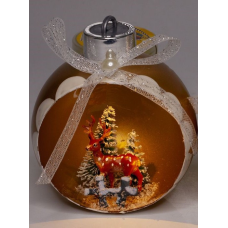 Ялинкова куля LED 3D фігура “Новий рік“ 9 х 11 х 6,5 см Жовтий Unison 0019_1КKP KNZ