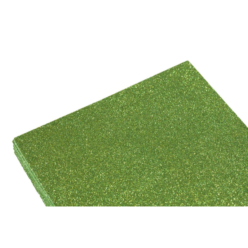 Фоаміран 1,8мм зелений з гліттером -10аркушів 7946 KNZ Фоаміран 1,8мм зелений з гліттером -10аркушів 7946 KNZ