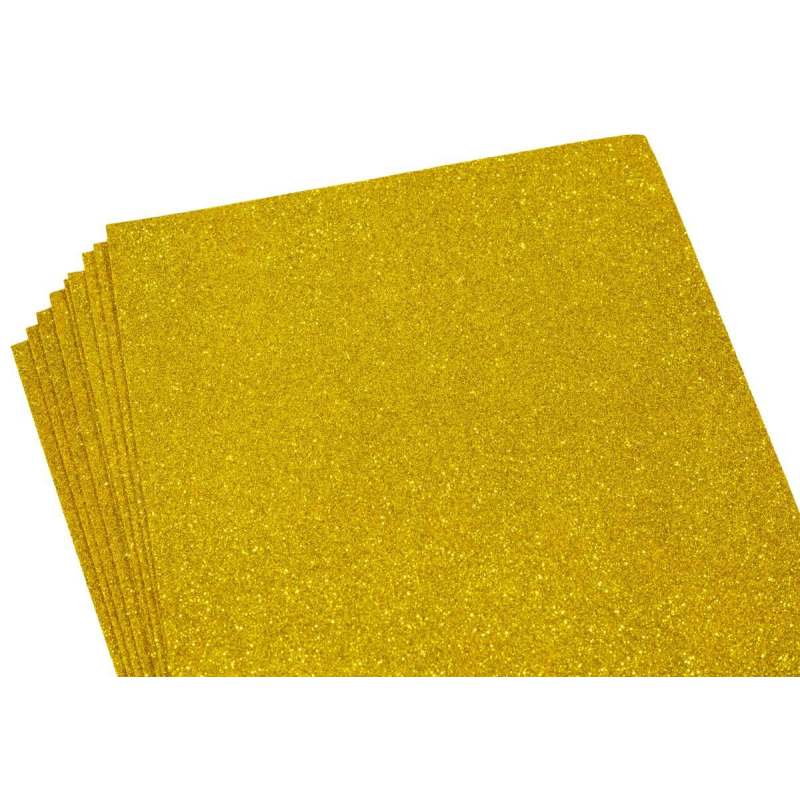 Фоаміран 1,8мм золото з гліттером - 10аркушів 10501 KNZ
