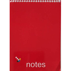 Блокнот для нотаток А5, верхня пружина, 100 аркушів офсет, клітка, крейдова обкладинка клітинка, “м“яка, “Серія Офіс“ KNZ