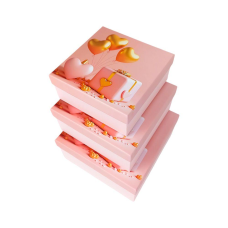 Набір коробок 3 штуки “Серця“ 19х19х9/17х17х8/15х15х6см Unison 2034Y-203 KNZ