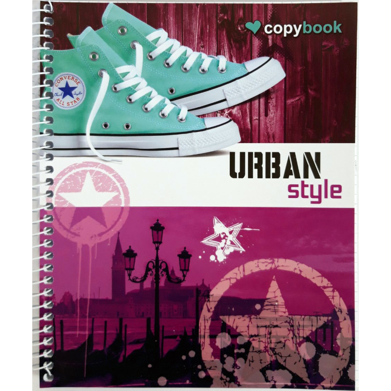 Блокнот для нотаток В5, бічна пружина, 80 листів офсет, клітка “Серія Молодь“, обкладинка м“яка Ц355036У KNZ