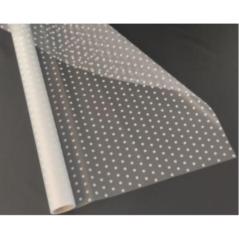 Плівка матова для квітів 0,6х10м “ГОРОХ невеликий“ білий PMP1780 KNZ