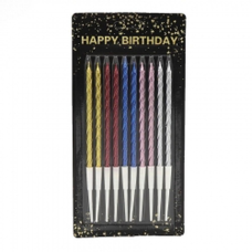 Набір свічок для торта “СПІРАЛЬНІ 14 см“, мікс 10шт/уп 868124 KNZ