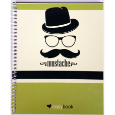 Блокнот для нотаток В5, бічна пружина, 60 листів офсет, клітка “Серія Mustache“, обкладинка м“яка Ц355035У KNZ