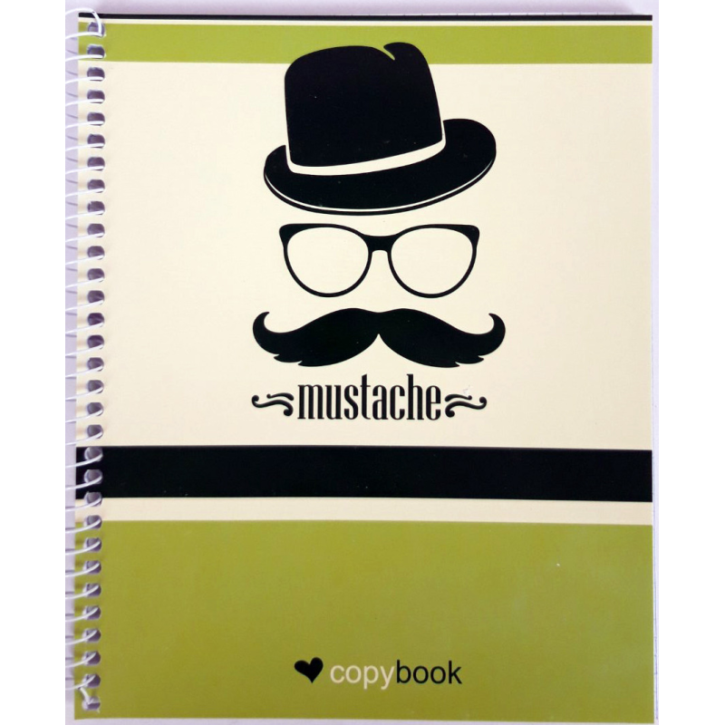 Блокнот для нотаток В5, бічна пружина, 60 листів офсет, клітка “Серія Mustache“, обкладинка м“яка Ц355035У KNZ