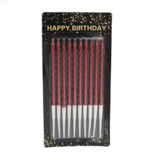 Набір свічок для торта “СПІРАЛЬНІ 14 см“, червона 10шт/уп 868125 KNZ