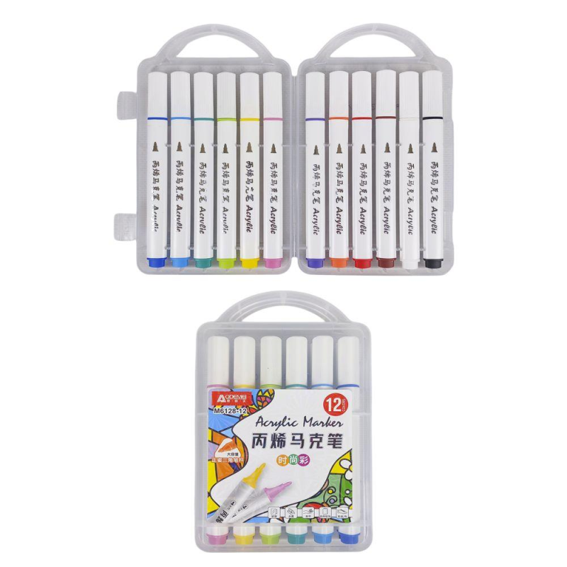 Набір акрилових скетч маркерів Aodemei 12шт 6128-12M KNZ