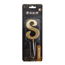 Свічка-цифра з блискітками “8“ золото 5см 863308 KNZ