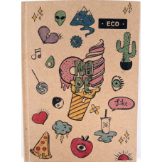 Блокнот А6, Еко папір - 48 аркушів, тверда обкладинка клітинка БН-021-МВ KNZ