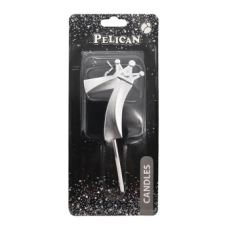 Свічка-цифра 3D з короною “7“ срібло 6см 863117 KNZ