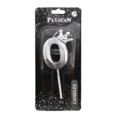 Свічка-цифра 3D з короною “0“ срібло 6см 863110 KNZ