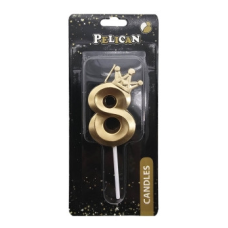 Свічка-цифра 3D з короною “8“ золото 6см 863108 KNZ