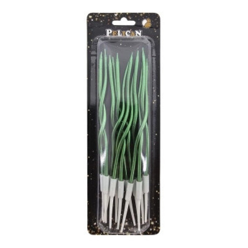 Свічки “Коктейльна 12 штук“ хром зелений 861007 KNZ