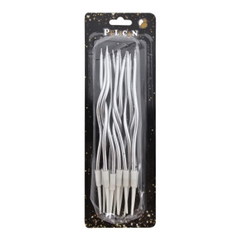 Свічки “Коктейльна 12 штук“ хром срібло 861002 KNZ