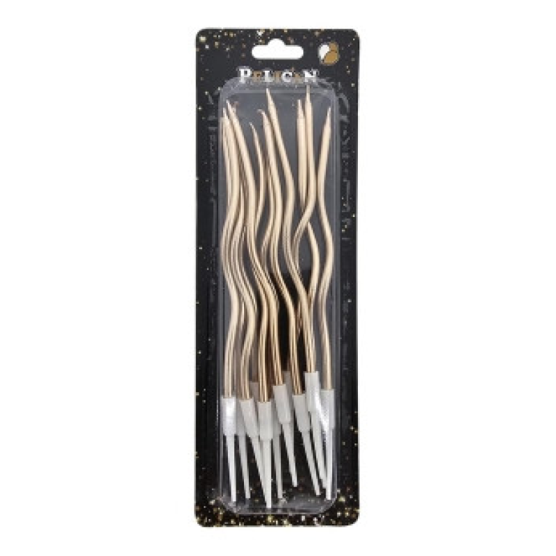 Свічки “Коктейльна 12 штук“ хром золото шампань 861001 KNZ Свічки “Коктейльна 12 штук“ хром золото шампань 861001 KNZ