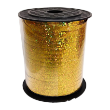 Стрічка золота голограма для букетів, подарунків, куль - 0,5см, 250yard LP05150-1 KNZ