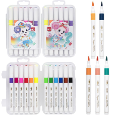 Набір маркерів-пензлів для малювання 12 кольорів у пластиковому боксі 261-12 KNZ