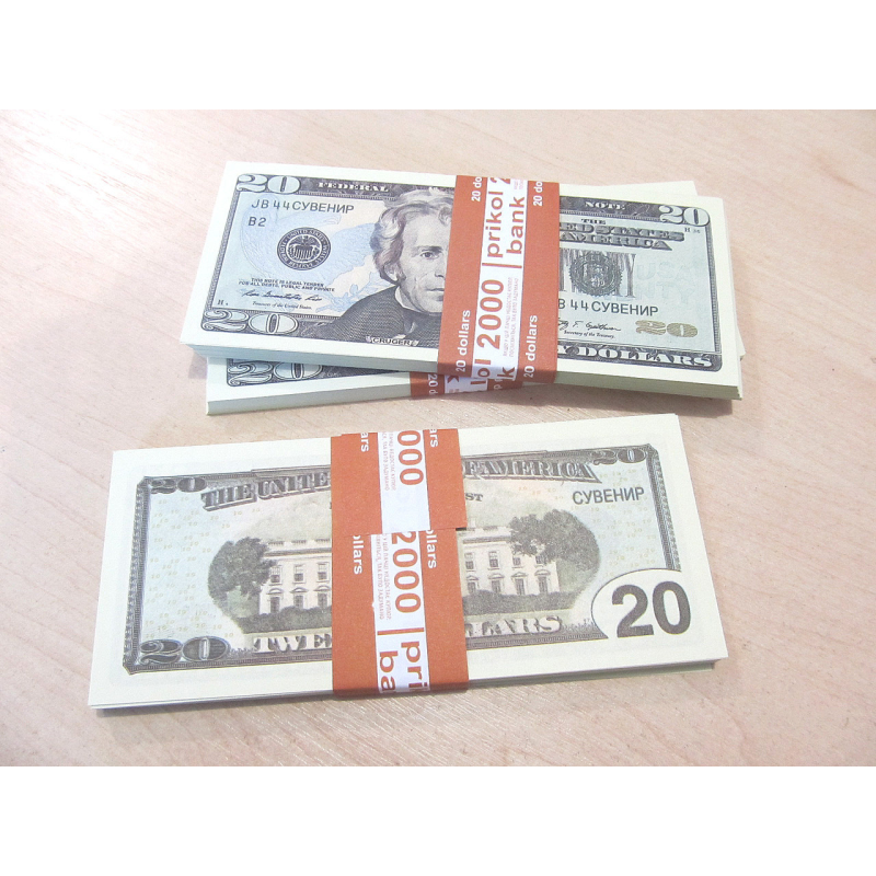 Пачка грошей (сувенір) 011 Долари “20“ KNZ Пачка грошей (сувенір) 011 Долари “20“ KNZ