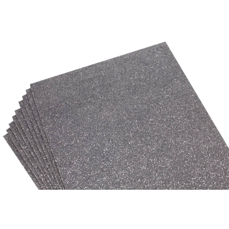Фоаміран 2мм графіт з гліттером 10аркушів 8958 KNZ