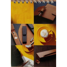 Блокнот для нотаток А6, верхня пружина, 100 листів офсет, клітка, крейдована обкладинка м“яка “Серія Офіс“ KNZ