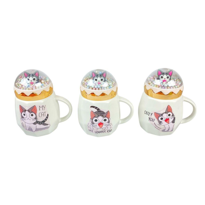 Термочашка керамічна 430 мл “Карики-К“ 4 різновиди (7501-4) KNZ