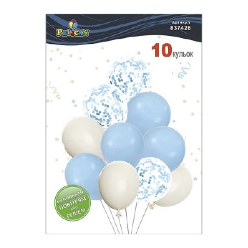 Набір з 10 латексних кульок “Блакита ніжність“ макарун, Pelican (837428) KNZ