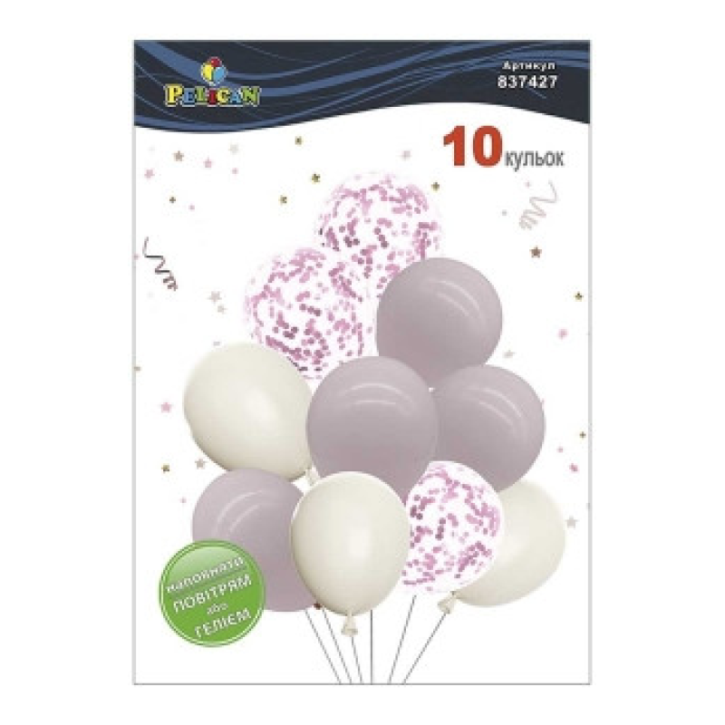 Набір з 10 латексних кульок “Пудрова ніжність“ макарун, Pelican (837427) KNZ Набір з 10 латексних кульок “Пудрова ніжність“ макарун, Pelican (837427) KNZ
