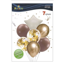 Набір із 7 куль “Зірка, молочно-коричневий мікс із хромом“ Pelican (837325) KNZ