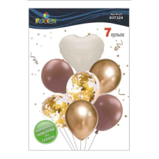 Набір із 7 куль “Серце, молочно-коричневий мікс із хромом“ Pelican (837324) KNZ