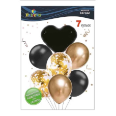 Набір із 7 куль “Серце, чорно-золотий мікс“ Pelican (837322) KNZ