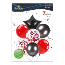 Набір із 7 кульок “Зірка, червоно-чорний мікс із хромом“ Pelican (837320) KNZ